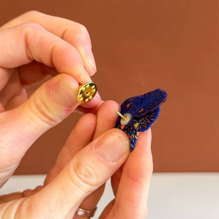 Pansies Embroidered Brooches ✦ Set of 2 Botanical Pin