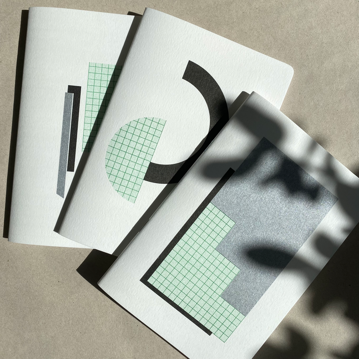 Pillar Risograph Notebook | Geometric Softcover Journal | Lined Pages
