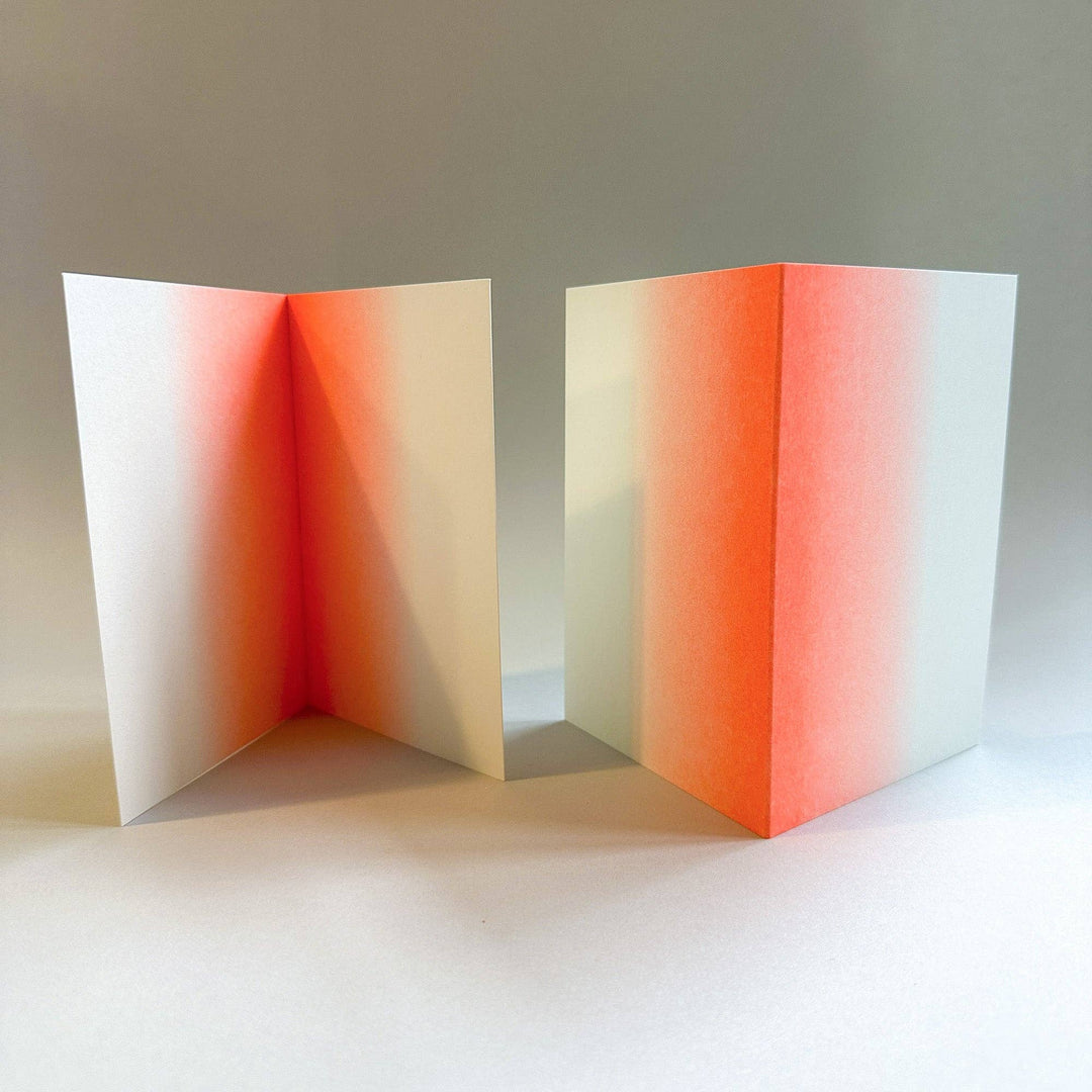 Glow Risograph Stationery Set | Blank Greeting Cards & Envelopes | Neon Gradient