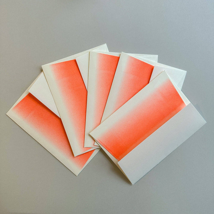 Glow Risograph Stationery Set | Blank Greeting Cards & Envelopes | Neon Gradient