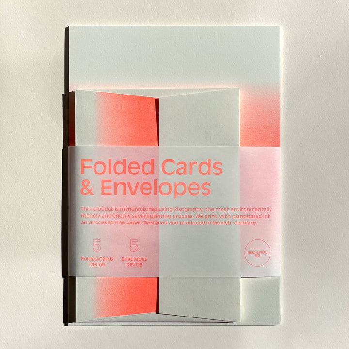 Glow Risograph Stationery Set | Blank Greeting Cards & Envelopes | Neon Gradient